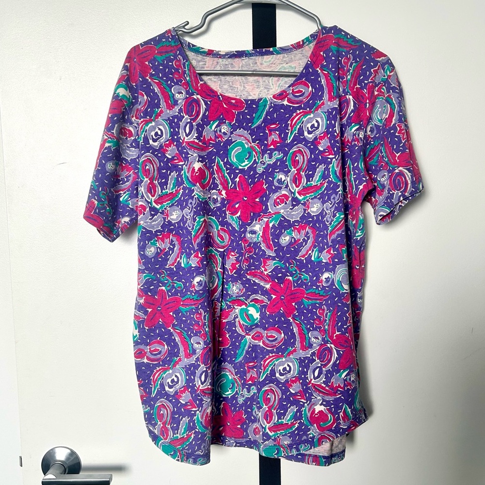 Vintage 1980s Abstract Floral T-shirt